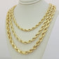 Real 10k Gold Rope Chain Necklace 6mm 7mm 8mm 20" -30 Inch Hollow 10kt For Male