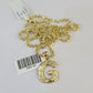 10k Gold Initial G Charm Rope Chain 16"-26" 2.5mm SET Necklace Alphabet Pendant
