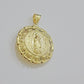 Real 10k Yellow Gold Charm Pendant Jesus Head Face & Virgin Mary 2 Inch 10KT Men