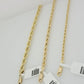 Real 10k Yellow Gold Chain Rope Necklace 3mm 4mm 5mm 18" 20" 22" 24" 26" 28" 30"