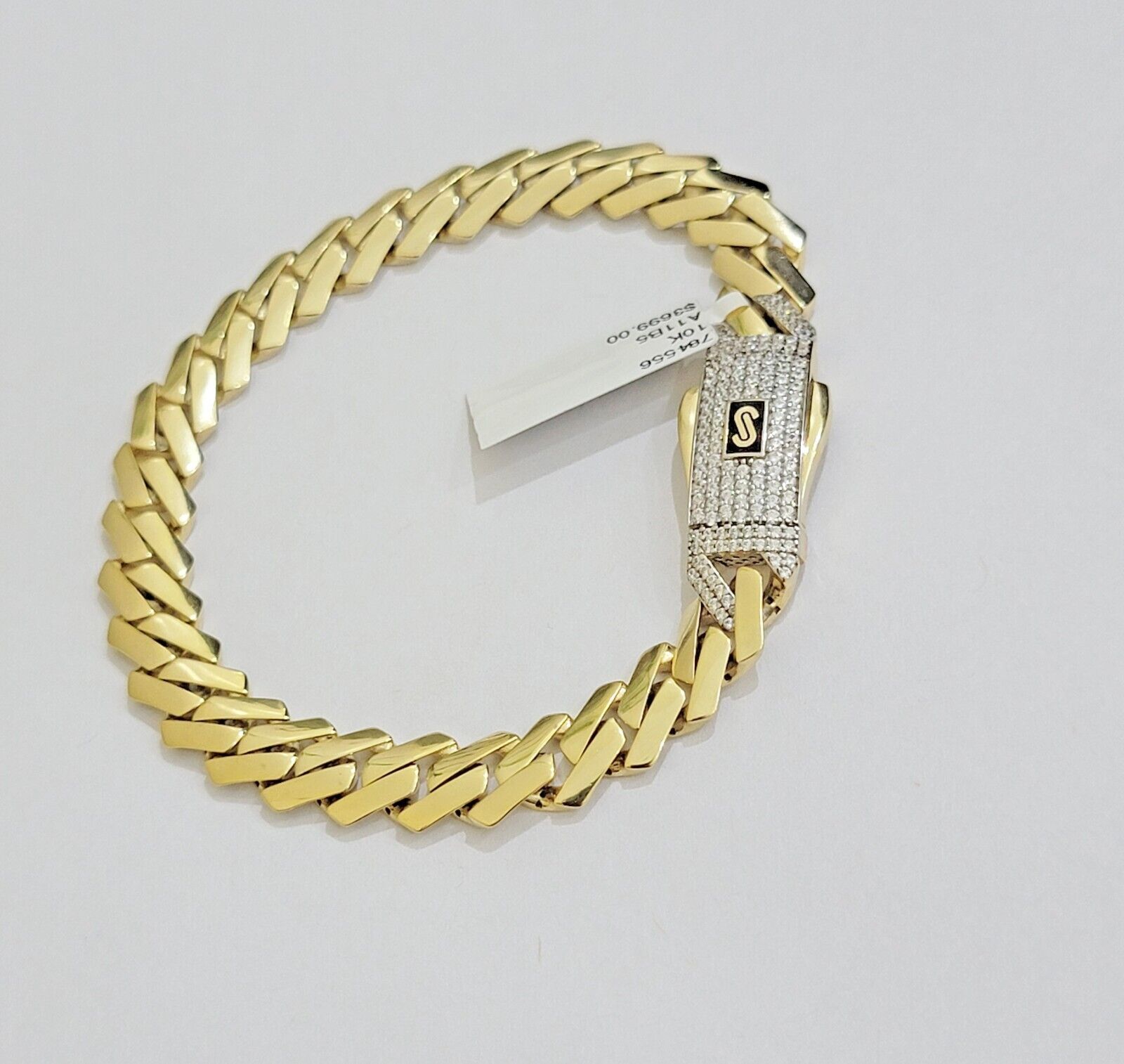 Real 10k Yellow Gold Bracelet Ladies 7.25 Inch 7mm Royal Monaco Cuban Link Women