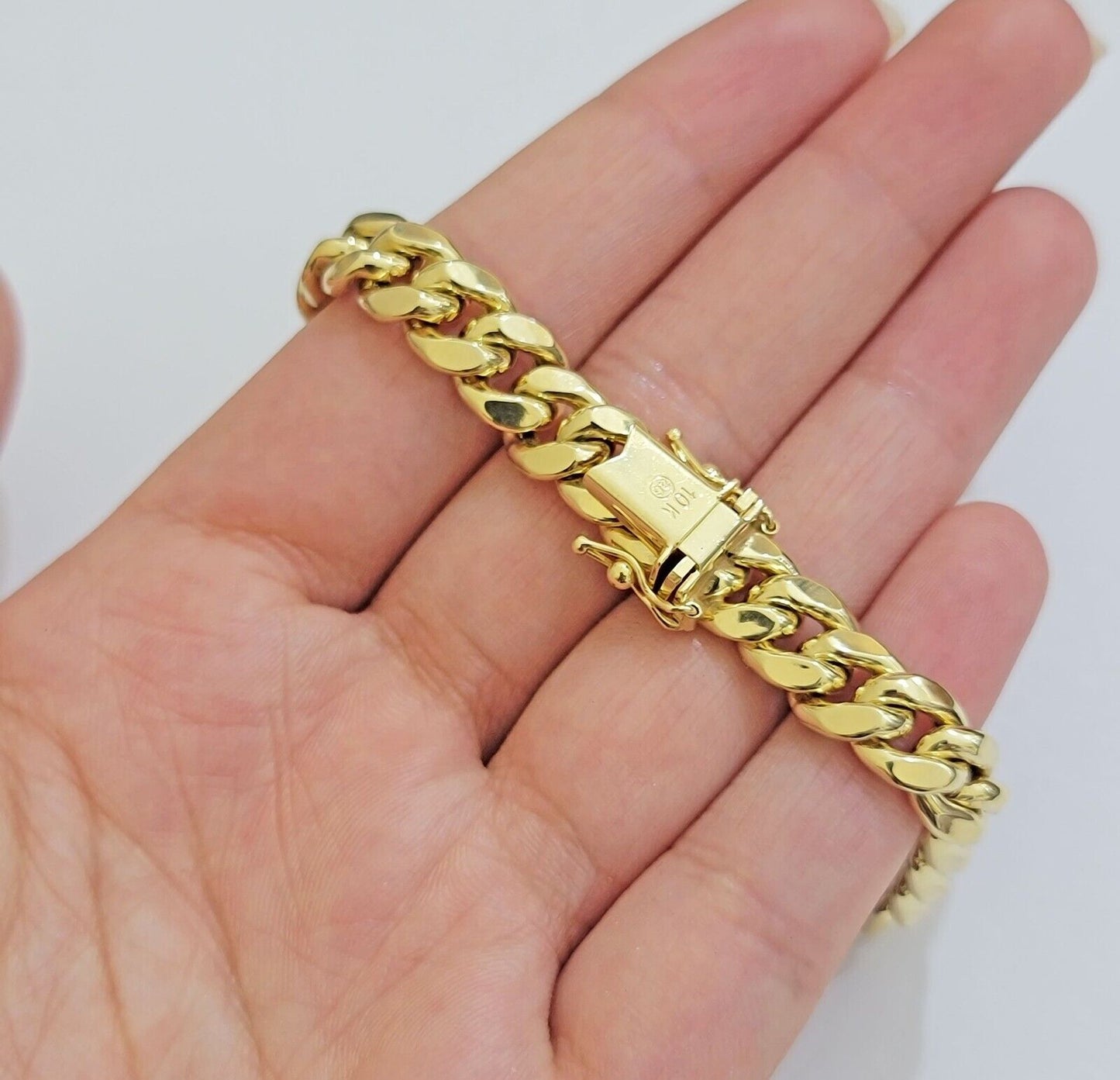 Real 10k Yellow Gold Bracelet 9mm Miami Cuban Link Men's 8.5" inch 10kt Unisex