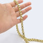 Real 10k Yellow Gold Box Byzantine Necklace 6.5mm 24" inch For Men 10kt Chain