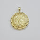 Real 10k Yellow Gold Charm Pendant Jesus Head Face & Virgin Mary 2 Inch 10KT Men