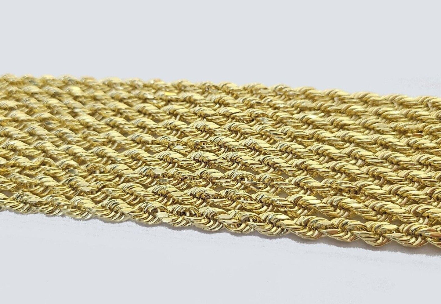 Real 14K Yellow Gold Rope Chain 2.5-5mm Necklace 18-26 Inches Lobster Lock SALE