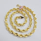 Real 14k Rope Necklace Chain 26 Inch 7mm Mens Diamond Cut 14kt Yellow Gold SOLID