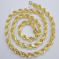 10k Yellow Gold Rope Chain Necklace 22 Inch 8mm Diamond Cuts Men's REAL 10KT