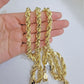 Real 10k Yellow Gold 8mm Rope Chain Necklace 18 in- 30 Inch Diamond Cuts 10kt