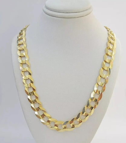 REAL 14k Gold Necklace Cuban Curb Link Chain Mens 11mm 20" - 30 Inch SOLID 14kt