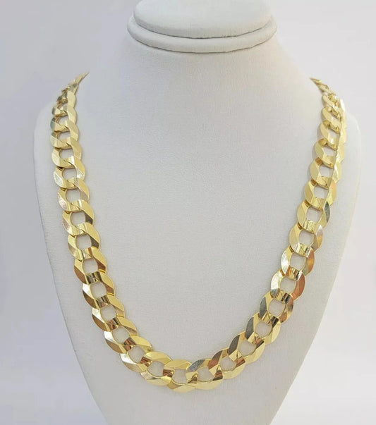 REAL 14k Gold Necklace Cuban Curb Link Chain Mens 11mm 20" - 30 Inch SOLID 14kt