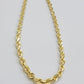 Solid 14k Gold Rope Chain Necklace 26 Inch 6mm Real 14kt Yellow Gold Diamond Cut