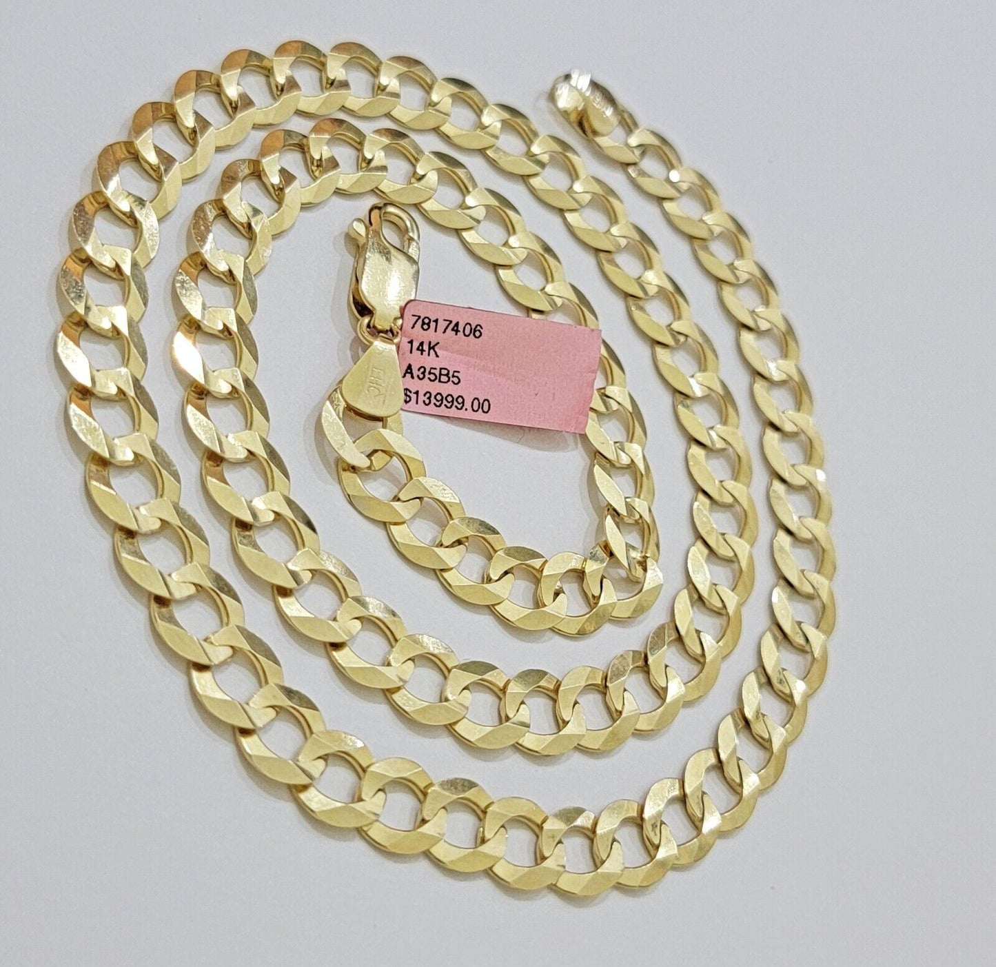 REAL 14k Gold Necklace Cuban Curb Link Chain Mens 10mm 20" - 30 Inch SOLID 14kt