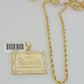 Real 10k Gold Chain Solid Rope Necklace Pendant SET Last supper Charm 4mm 20-28"