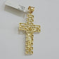 Real 10k Gold Rope Chain Cross SET 3mm 18-30" Inch Necklace Jesus Charm Pendant