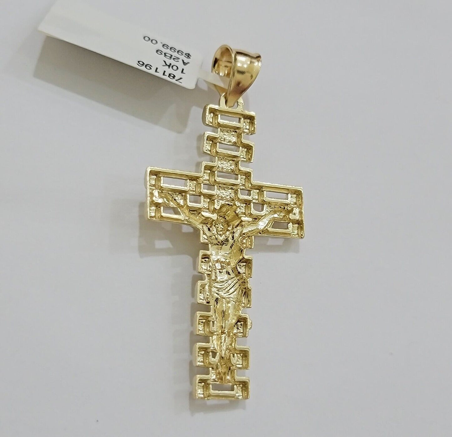 Real 10k Gold Rope Chain Cross SET 3mm 18-30" Inch Necklace Jesus Charm Pendant