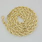 10K Yellow Gold Rope Chain Necklace 7mm 24 Inch REAL 10kt Diamond Cuts For Mens