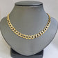 Real 10k Yellow Gold Chain Curb Link Necklace 8mm 18-30 Inch Diamond Cut Twotone