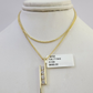 10K Solid Franco Chain Four Stones Pendant Charm Necklace 16"-22" 1mm Gold