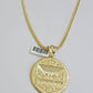 10k Yellow Gold Necklace 22" Franco Chain & Last Supper Charm Pendant SET REAL