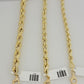 Real 10k Gold Rope Chain Necklace 6mm 7mm 8mm 20" -30 Inch Hollow 10kt For Male