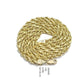 Real 10K Yellow Gold Rope Chain 4mm Necklace 16-30'' Inches Lobster Lock 10kt