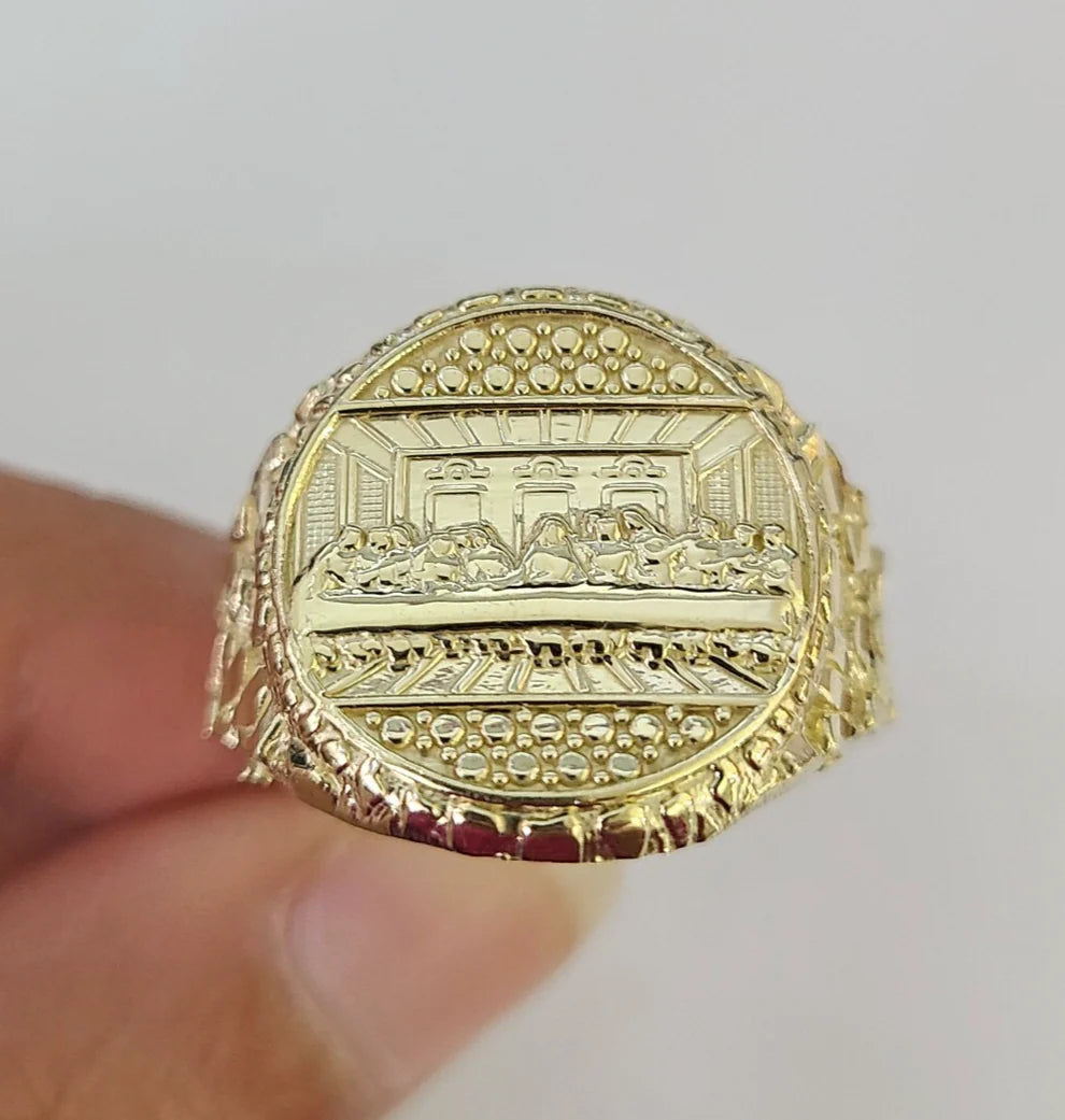 10k Last Supper Ring Casual Band Yellow Gold Genuine Brand New Religious