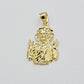 Real 10k Yellow Gold Rope Chain Charm Jesus Head Pendant SET 3mm Necklace