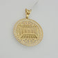 Real 10k Gold Rope chain Last supper Charm Pendant SET Solid Necklace 4mm 22Inch