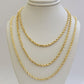 Solid 18k Yellow Gold Necklace Rope Chain 3mm 24'' Inch Real 18kt Men Women SALE