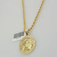 Real 10k Gold Chain Pendant SET World Is Your Charm  Rope Necklace 3mm 22 Inch