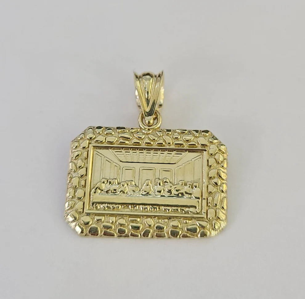 10k Last Supper Charm Pendant Nugget REAL 10Kt Yellow Gold Genuine