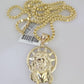 10k Gold Byzantine Chain Jesus Head Pendant SET REAL 10kt 3mm 18"-28" 10Kt