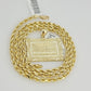 Real 10k Gold Chain Solid Rope Necklace Pendant SET Last supper Charm 4mm 20-28"