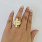 10k Jesus Cross Nugget Ring Casual Band Yellow Gold Genuine Brand New Religious
