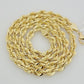 Real 10k Gold Necklace 6mm Rope 28 Inch Diamond Cut Solid 10kt Chain For mens