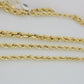 Real 10k Yellow Gold Chain Rope Necklace 6mm 7mm 8mm 20" 22" 24" 26" 28" 30" Men