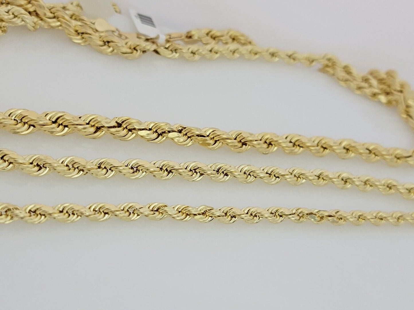 Real 10k Yellow Gold Chain Rope Necklace 6mm 7mm 8mm 20" 22" 24" 26" 28" 30" Men