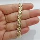 Real 10K Yellow Gold 9mm Flower Bracelet 8" inch 10kt Lobster lock