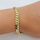 Real 14k Yellow Gold Bracelet 8mm Miami Cuban Link 7.5- 9 Inch Mens 14kt SOLID