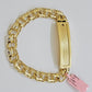 Real 14k Yellow Gold Chino Bracelet 8.5 Inch Men's Name Plate ID Link Solid Oro