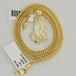 Real 10k Gold Franco Chain Praying Hand Charm pendant Set 2.5mm Necklace 22 Inch