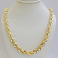 Real 14k Rope Necklace Chain 26 Inch 7mm Mens Diamond Cut 14kt Yellow Gold SOLID