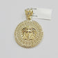 Real 10k Yellow Gold Charm Pendant Medusa Head 1.5" With Stones 10kt for Chain