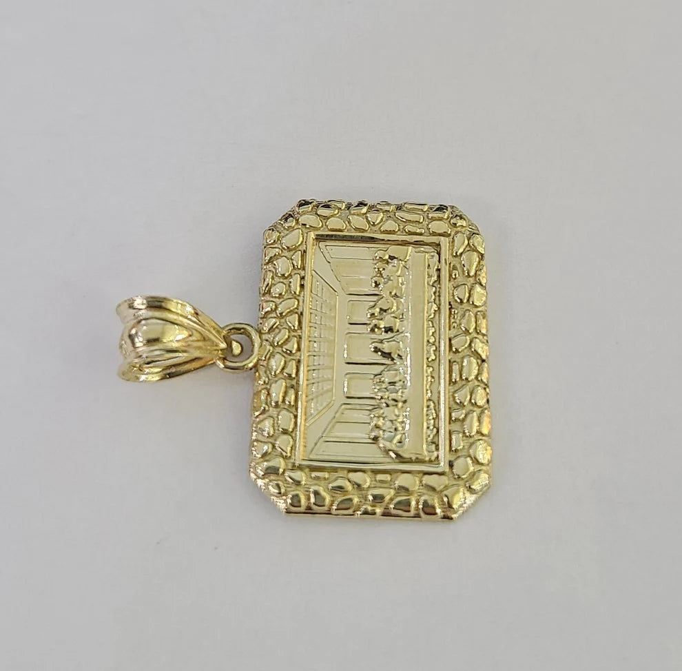 10k Last Supper Charm Pendant Nugget REAL 10Kt Yellow Gold Genuine