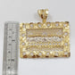 Real 14k Gold Charm Pendant Last Supper Nugget Style With Stone 14kt Yellow Gold