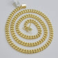 Real 10k Gold Chain Necklace Miami Cuban Link 7mm 20 - 30 Inch Men 10KT Box Lock