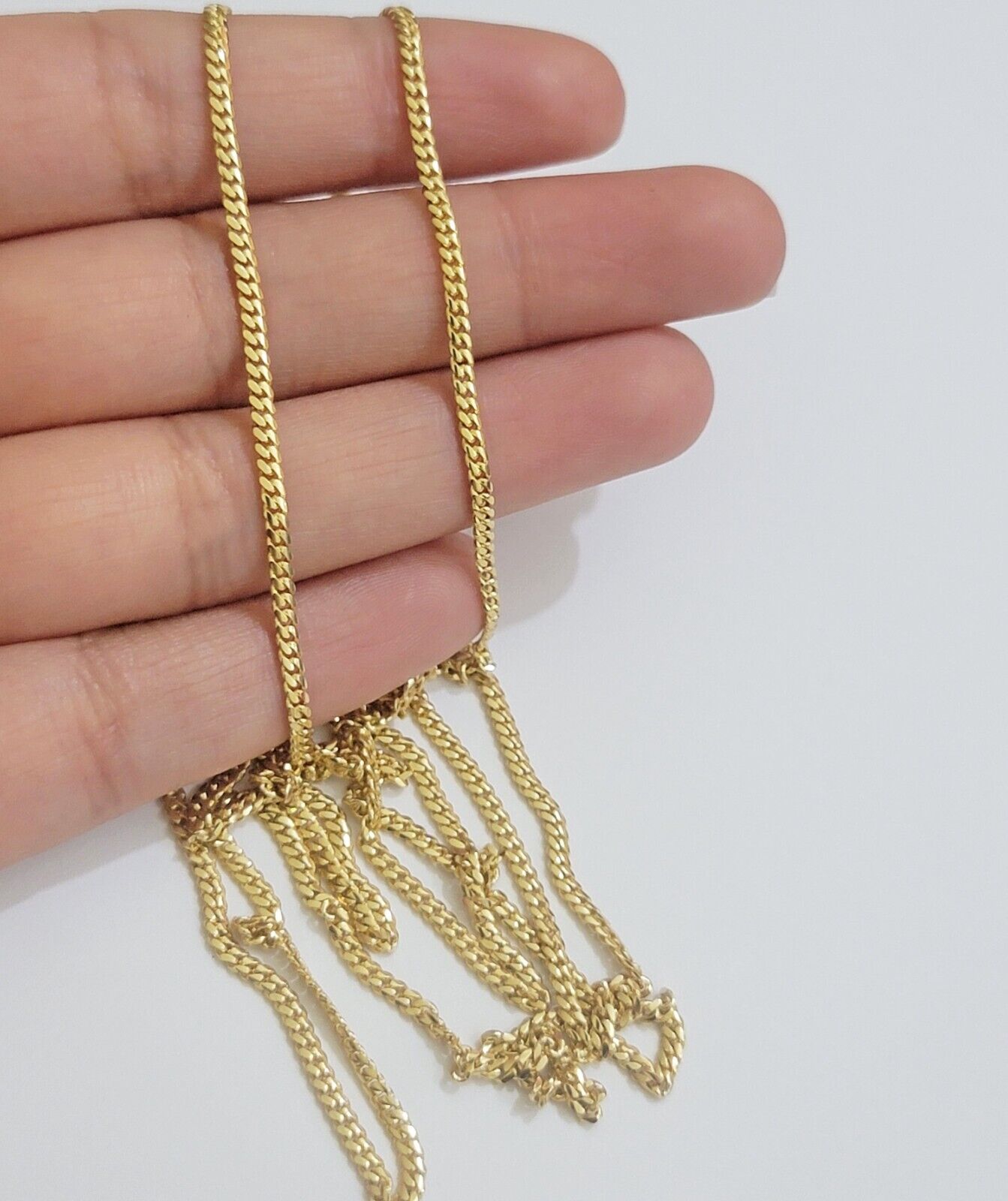 Real 18k Yellow Gold Necklace Chain Miami Cuban Link 2mm 24 Inch Real 18kt Solid