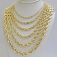 14k Yellow Gold Rope Chain Necklace SOLID 18-30 Inch 3mm-10mm Diamond Cuts, REAL