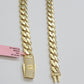 Real 14K Yellow Gold Chain Necklace Royal Monaco Cuban Link 9mm 20"- 26" Hollow