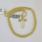 10k Gold Initial T Charm Rope Chain 16"-26" 2.5mm SET Necklace Alphabet Pendant